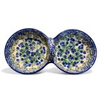 942 Bunzlau dubbele schaal met handvat (oog) 1413X Overige Schalen 942 Bunzlau dubbele schaal met handvat (oog) 1413X Overige Schalen